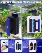 AQQA Magnetic Aquarium Fish Tank Glass Cleaner, Dual-Blades Algae Scraper Glass - Image 2