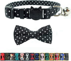 Cat Collar with Bell and Bow Tie, Breakaway Clasp Cute Dots Kitty Kitten by Ximipet