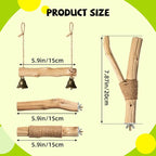 Natural Solid Wood Bird Perch and Swing - Image 2