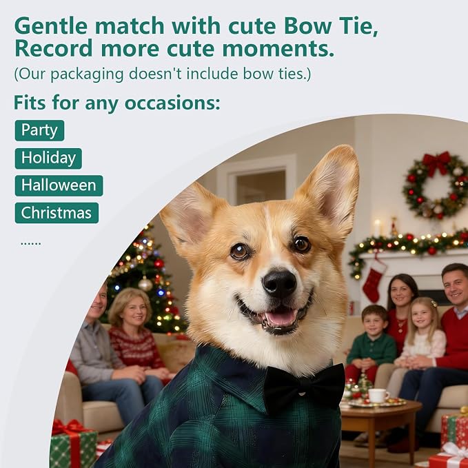 Koneseve Dog Shirt, Pet Plaid Clothes Shirt T-Shirt, Sweater Bottoming Shirt - Image 6