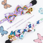 Breakaway Cat Collar with Cute Bow Tie Bell 2Pack Rainbow Butterfly Pattern - Image 3