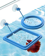 Pawfly 2 Pcs Fish Feeding Ring for Aquarium – Round and Square Floating Food by Pawfly