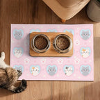 Cat Feedings Mats 20x12 inch Pink Kitten Print Pet Bowl Placemat Non Slip Mat - Image 5