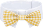 Segarty Dog Bow Tie, Adjustable Yellow Plaid Bowtie Collar by Segarty