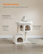 Feandrea Cat Tree, 33.1-Inch Cat Tower, Plush Condo - Image 4