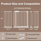 WAOWAO Baby Gate 52.76-62.2" Extra Wide Pressure Mounted Walk Through Swing - Image 6