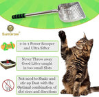 SunGrow Cat Litter Scoop, Stainless Steel Long Handle Chicken Coop Poop Scooper - Image 5
