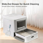 Marchul Enclosed Stainless Steel Cat Litter Box - Image 4