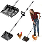 Chicken Poop Scooper and Rake, 2-in-1 Metal Sand Sifting Shovel by LIVOSA