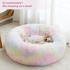 WNPETHOME Calming Dog Bed Cat Bed Donut, Faux Fur Pet Bed Self-Warming Donut - Image 2