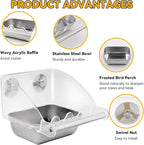 Bird Feeder for Cage, Parakeet Cage Feeder No Mess Bird Dish - Image 5