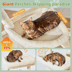Taoqimiao 71 Inches Cat Tree for Large Cats 20lbs+, 3 Giant Perches, Widened - Image 3