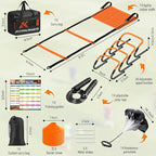 Agility Ladder, Soccer Football Training Equipment Set - 20ft Speed Ladder - Image 2