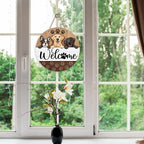 Deroro Welcome Dogs Front Door Sign, Paw Prints Wood Door Hanger Outdoor - Image 5