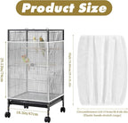 White Bird Cage Seed Catcher Adjustable Soft Birdcage Cover Reusable Nylon Mesh - Image 2