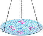 VCUTEKA Hanging Bird Bath, Glass Mosaic Bird Baths by VCUTEKA