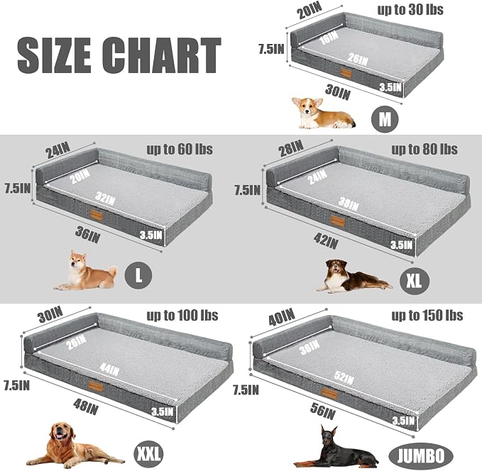Patas Lague Orthopedic XL Dog Bed Large Sized Dog 48''X30'', Waterproof L - Image 7