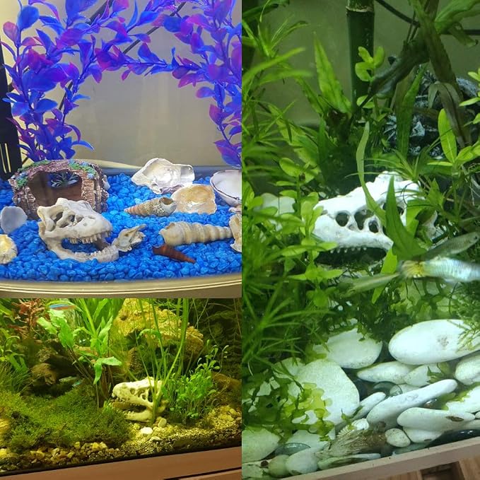 2 Pack Dinosaur Aquarium Decorations Skull Aquarium Ornament Mini Dinosaur Mold - Image 5