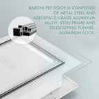 Baboni Pet Door for Wall, Steel Frame and Telescoping Tunnel, Aluminum Lock - Image 2
