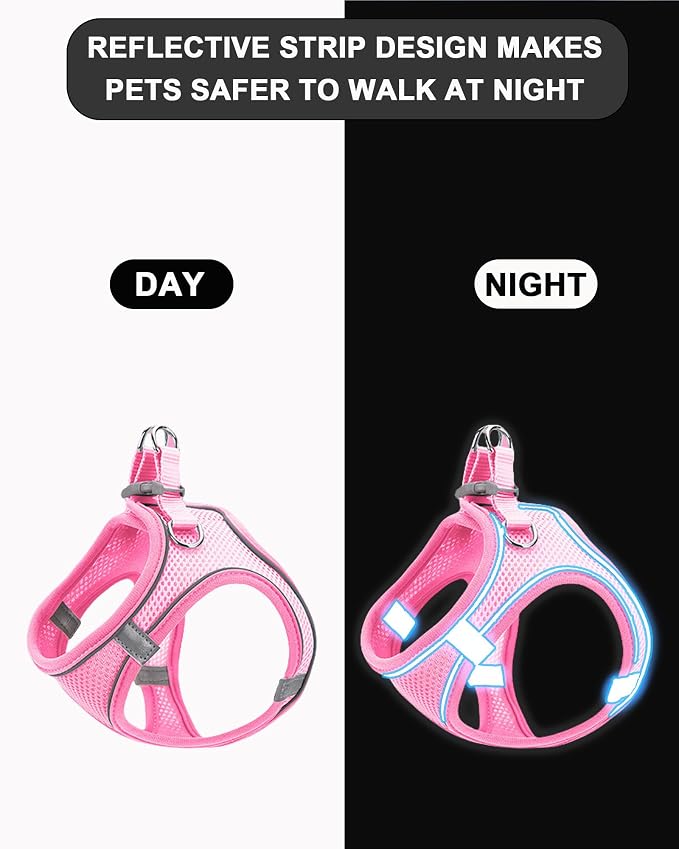 S Orange Soft Mesh Dog Harness and Leash Set, No Escape Puppy Harnesses - Image 3