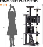 BestPet | 70" Cat Tree Tower | Dark Gray | Sturdy, Hanging Cat Toys, - Image 7