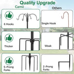 Camii 103 in Bird Feeding Station Kit, 6-Hook Wild Bird Feeder Stand Pole - Image 3