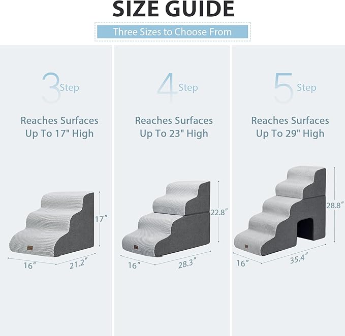 Dog Stairs for Couch Sofa and Chair, 3-Step Dog Steps for Small Dogs and Cats - Image 4