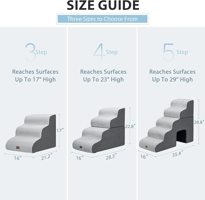 Dog Stairs for High Beds with Tunnel, 5-Step Dog Steps for Small Dogs and Cats - Image 7