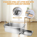 23.5" x 15.7" x 8" Stainless Steel Sifting Litter Box - Image 3