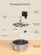 Voluas Cat Water Fountain Stainless Steel: 108oz/3.2L Wireless Cat Fountain - Image 9