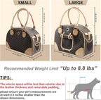 Fashion Dog Carrier PU Leather Dog Handbag Dog Purse Cat Tote Bag Pet Cat Dog - Image 2