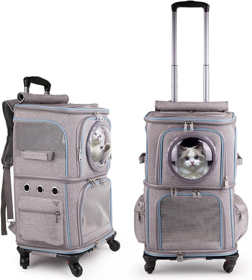 2-in-1 Pet Carrier Backpack for Two Cats or One Dog by halinfer
