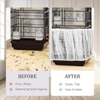4 PCS Bird Cage Cover, Universal Bird Cage Seed Catcher, Adjustable Elastic - Image 5
