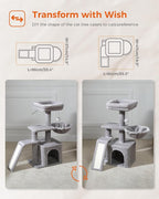 PETEPELA Small Cat Tree for Indoor Cats, Cozy Hammock and Removable Top Bed - Image 2