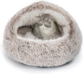 CATISM Plush Hooded Cat Bed, Calming Nest, Self-Warming Cave, Cozy Pod by Petsfriend