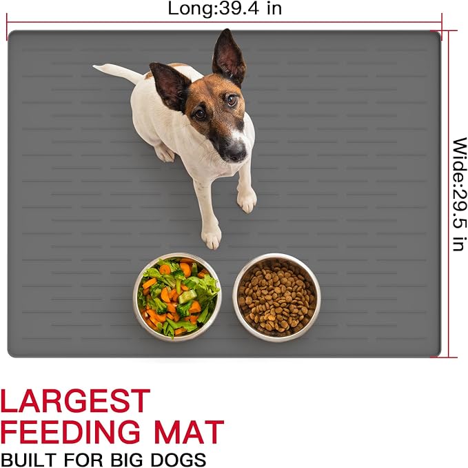 39.4"x29.5" Large Pet Food Mat, Silicone Dog Mats - Image 2