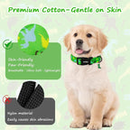 Dinosaur Dog Collar，Green with Multicolor Dino Pattern Handmade Cotton Collar - Image 6