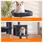 Heybly Cat Tree with Cat Self Groomer Brush, Cat Tower Condo - Image 4