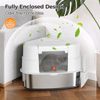 XL Stainless Steel Corner Cat Litter Box - Image 4