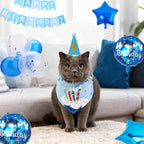 Dog & Cat Birthday Party Decorations Set Include Bandana, Adjustable Hat - Image 2