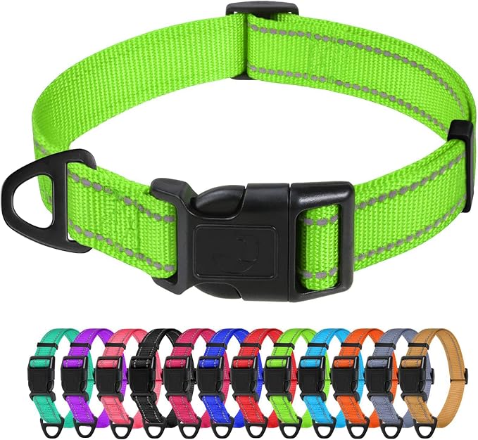 TagME Small Dog Collars, Adjustable Reflective Nylon Pet Collar by TagME