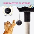 Allewie 29.5in Indoor Cat Tree, Padded Perch, and Hanging Ball, Suitable - Image 3