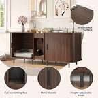 Double Litter Box Enclosure for 2 Cats, Large Indoor Cat House - Image 5