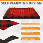 KOOLTAIL Self Warming Cat Bed, Christmas Plaid Pet Heated Pad - Image 3
