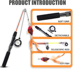 Cat Toys Interactive for Indoor Cats Wand Retractable Fishing Pole - Image 3