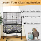 Daoeny Large Bird Cage Cover, Bird Cage Seed Catcher, Adjustable Soft Nylon - Image 2