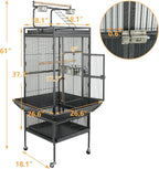 ZENY 61-inch Playtop Parrot Bird Cages, Wrought Iron Large Birdcage - Image 5