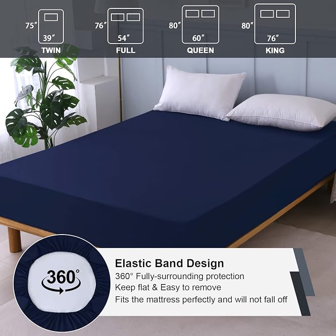 Waterproof Mattress Protector Queen, Fitted Sheet Style Breathable Mattress - Image 5