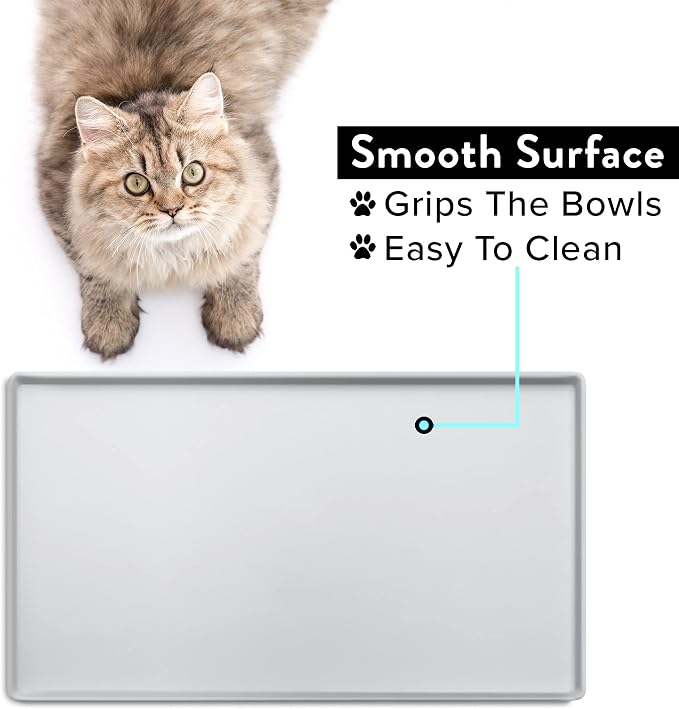 CatGuru Cat Food Mat, Small & Large Pet Feedingd Mat, 100% Waterproof Cat Mats - Image 8