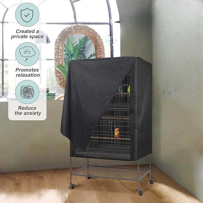 Bird Cage Cover Black Out, Protects Pets Privacy, Comfortable, Breathable - Image 4